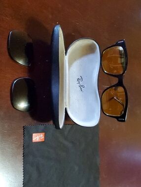 Ray-Ban BlackRB-5388,JEFFERY Frame Sunglasses with Amber Lenses and Spare Lenses